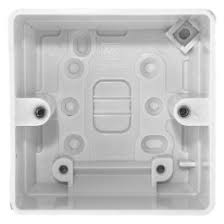 MK ELECTRIC Box 1 Gang PVC Surface 87 x 87 x 32mm White K2031WHI