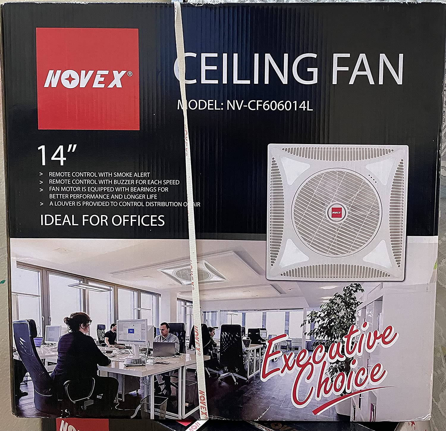 novex Box Fan Energy Saving for Ceiling with LED (60x60Cm)