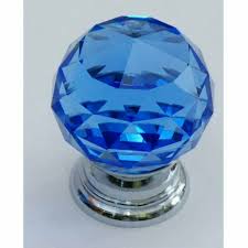Blue Crystal Knob 40mm Hi-Tech