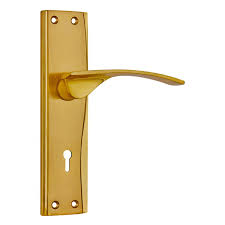 Golden Color Wooden Door Handle Design Zinc