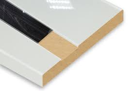 White + Metallic Slot Post-Formed High Gloss MDF Board Size 280 x 30 cm