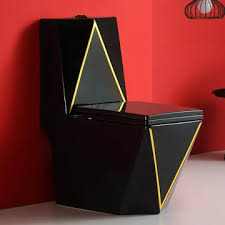 NOVEX (SHINY BLACK) Closet Floor Mounted One Piece Water Closet Ceramic Western Toilet/Commode/European With Soft Close Seat Cover for Lavatory