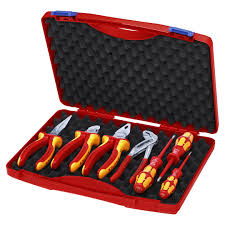 Knipex 989825US 7-Piece 1000V Insulated Pliers, Cutters, and Screwdriver Commercial Tool Set