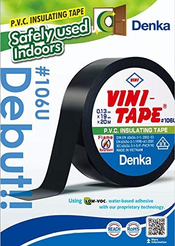 Denka Vini Electrical Insulation Tape (Black) 10 Pieces