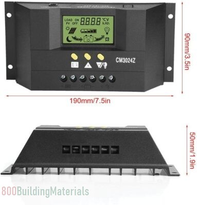 Solar Panel Charge Controller Regulator Parameter Adjustable LCD Display Overload Protection with Manual