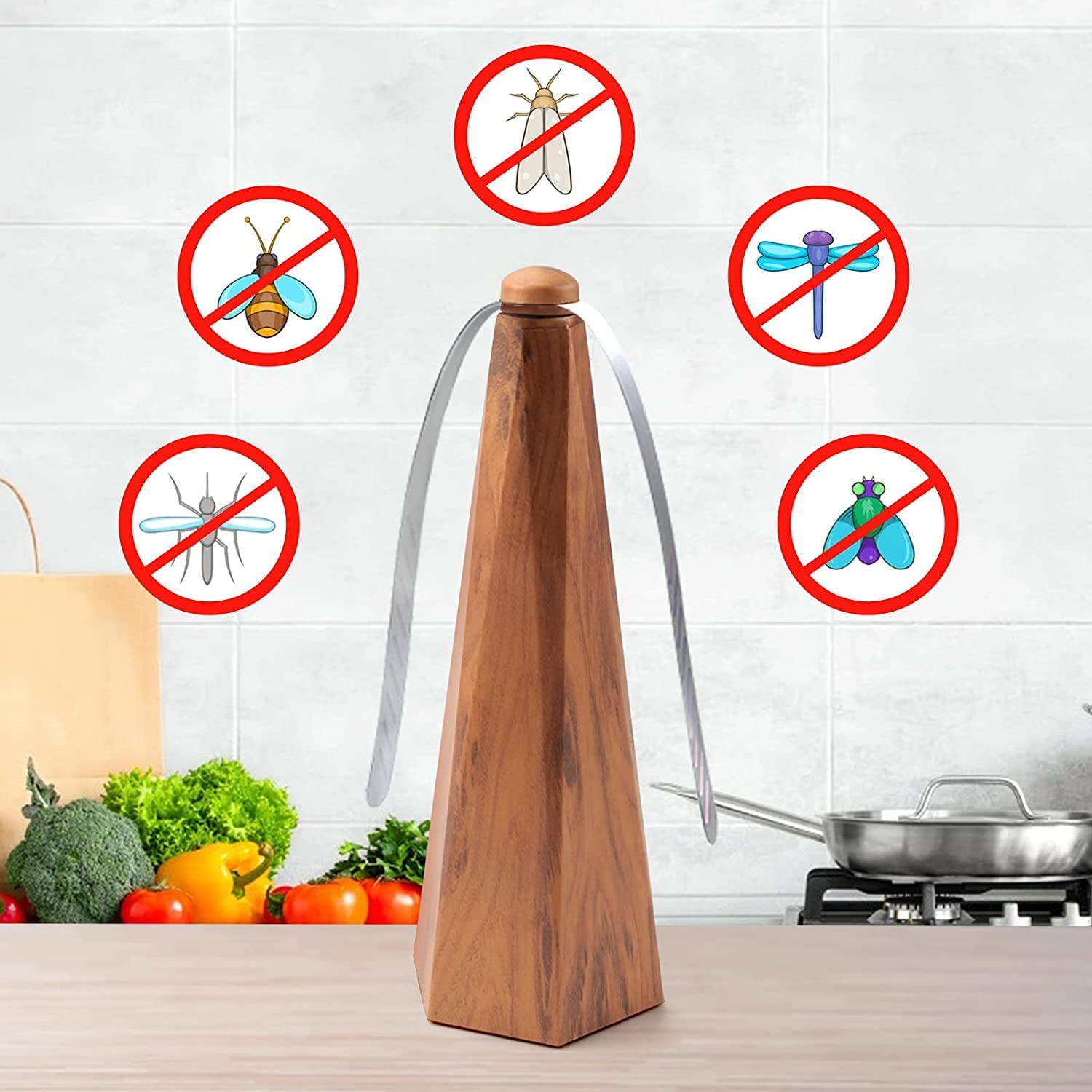 Fly Fan for Tables, Eco-Friendly Fly Insect Mosquito Repellent Fan, USB Charging Lightweight Portable, Keep Flies Bugs away from Food, for Outdoor Pic