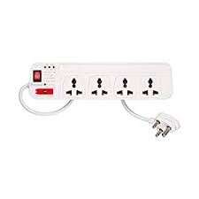 Techlight 4 Sockets Extension with USB 4 Socket Extension Boards (White, 2 m, With USB Port)