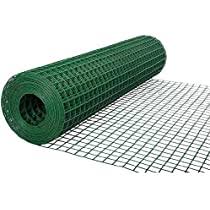 Wire Mesh Fencing, Galvanized PVC Coated Garden Fencing, Green Steel Nets for Farming Fence, Plant Chicken Wire Fence and Animals Hen-houses Small (3