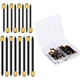 Picture Peg Frame Hanger Nail Set, Black Steel Nails and Brass Head Hanger Nail Hardware Holds Up to 5-30 lbs (2 Sizes, 50 Pieces)