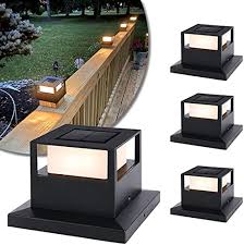 Outdoor Garden Solar Powered Fence Post Cap Lights with SMD LEDs Waterproof Light Decorative for Fence Deck or Patio Decor, Fits 4×4, 5×5 or 6×6 Woode