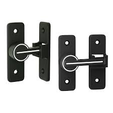 Safety Door Bolt,90 Degree Zinc Alloy Gate Latches,Latch Lock with Hardware for Doors and Windows (Luminous Black)