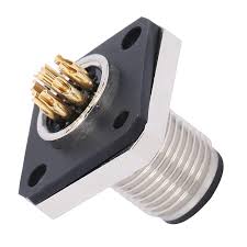 8 Pin Waterproof Socket, M12 Industrial Connectors Quick Connection for Outdoor Electrical Equipment