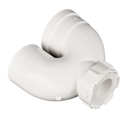 2″ Elbow Pipe Fitting P-Trap White Pack of 2