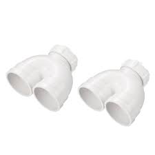 2″ Elbow Pipe Fitting P-Trap White Pack of 2