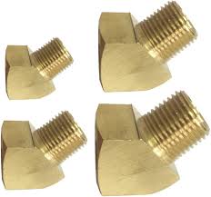 45 Degree Street Elbow 1/8 1/4 3/8 1/2 NPT Male To NPT Female Brass Pipe Fitting (Pack of 8)