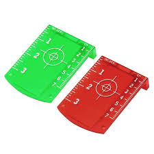4 Pieces Laser Card, Targets Magnetic Floor with Stand for Green Laser Level, Red Laser Level to Enhancing the Visibi