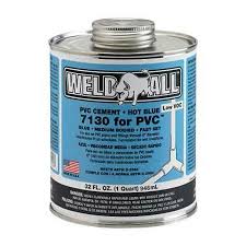 WELDALL 16oz Low VOC Clear Fast Set PVC Cement 7115-16