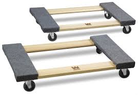 WEN 1320 lbs. Capacity 18 in. x 30 in. Hardwood Furniture Moving Dolly, Two Pack