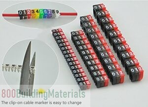 C-Type Marker Number Tag Label for 6-10mm Wire, Cable Markers in A Box for RJ45 Cat6 and Cat5E Cables, RG TV Cables