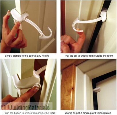 DOOR MONKEY Child Proof Door Lock & Pinch Guard – For Door Knobs & Lever Handles – Easy to Install