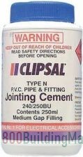 Clipsal White Sealing Cement 500ml Bottle with Brush, 240/500CL