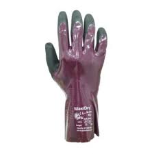 ATG Maxi Dry Gauntlet Synthetic Nitrile Coated Purple & Black Safety Gloves, 56-426, Size: XL