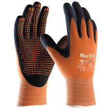 ATG Maxifoam Endurance Micro Foam Nitrile Coated Orange & Black Safety Gloves, 42-848, Size: XL