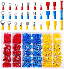 Sopoby Electrical Connectors, Insulated Crimp Terminals Mixed Assorted Lug Kit Ring Fork Spade Butt Connector Set