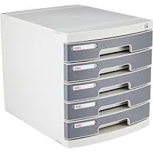 Deli Drawer Plastic Cabinet with Lock E8855 Grey 5
