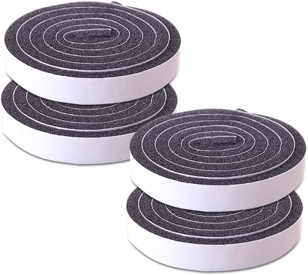 DELFINO Adhesive Gap Sealing Foam Rubber Weather Stripping Strip Tape -4 Rolls