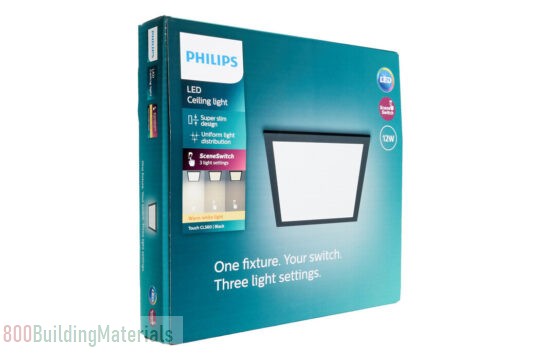 Philips Ceiling light Touch Scene Switch square 12W 2700K black