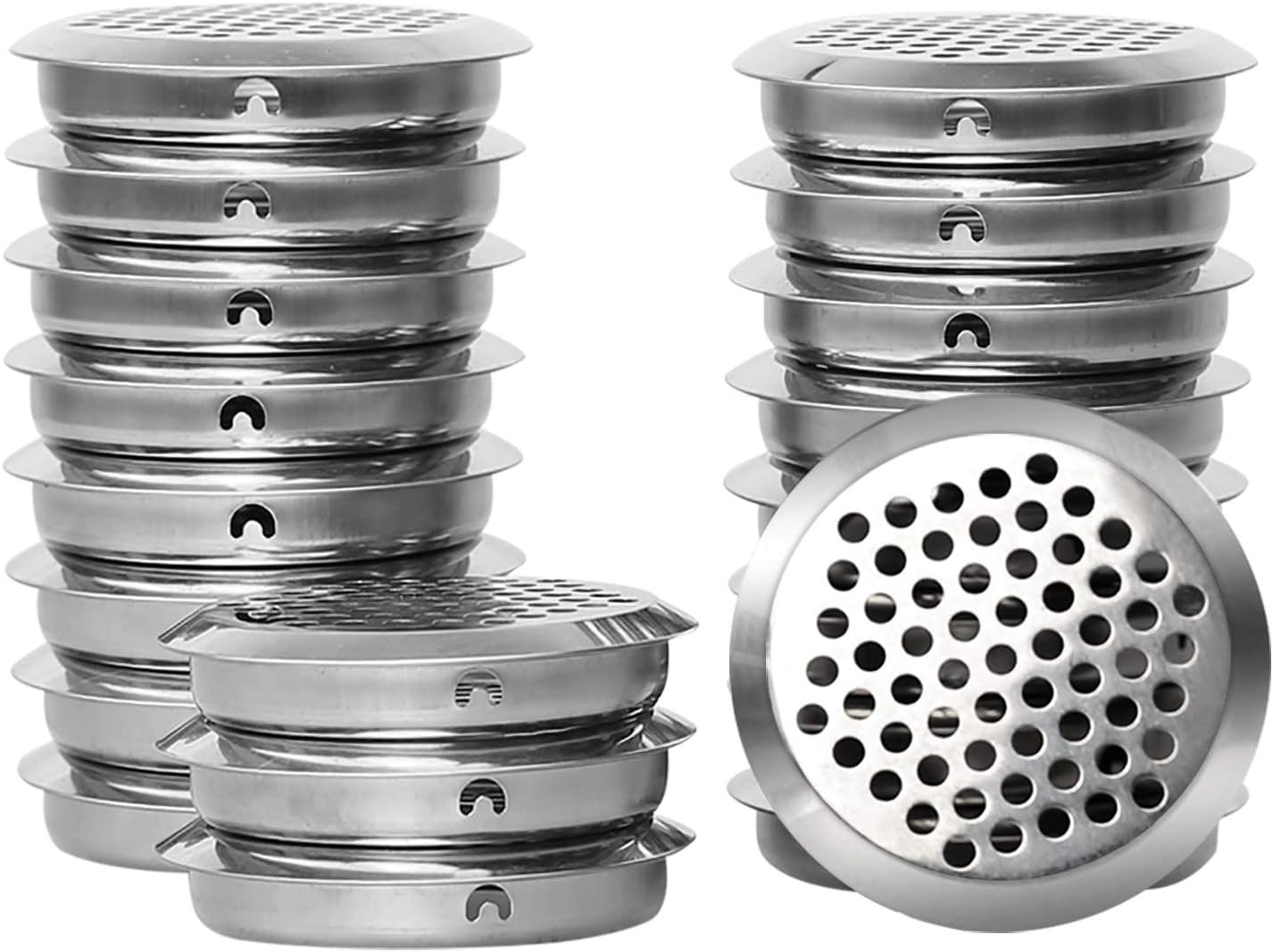 20 pcs Stainless Steel Air Vent Hole Round Ventilation Grille for Shoe Cabinets