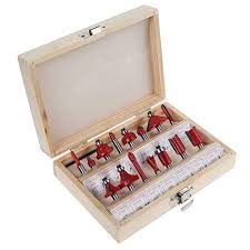 Woodworking Carbide Router Bit sets (1/4 inch Shank)-15 Pieces 6.35mm