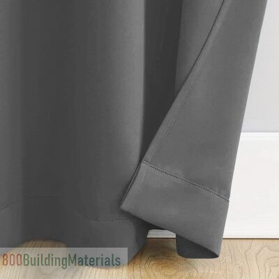 Glassiano Thermal Insulated Heavy Polyester Noise Reducing Curtain Grey