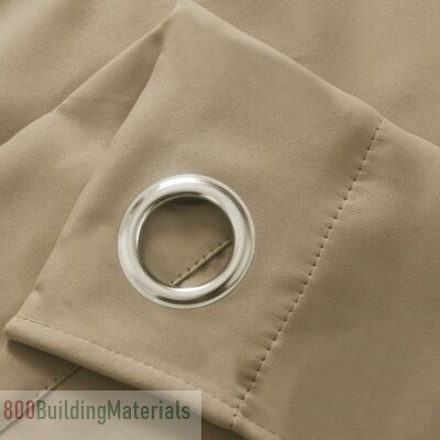 Black Kee Plain Design Curtain with Rings Cream LELETRD_0173 Set of 2