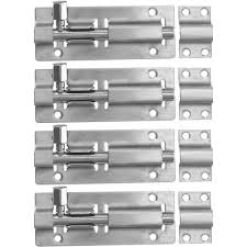 YARNOW Stainless Steel Barrel Bolt Lock- Silver- 4 Inch-4 Pcs