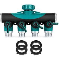 Hylan 4 Way Shut Off Valve Spigot Faucet Extension – Black & Green – huiyang61