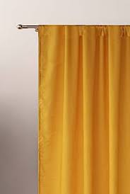 Habaq Plain Design Blackout Curtains DPW000354456 Mustard & White