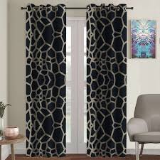 FH Stone Design Curtain with Rings 1200 -Navy Blue
