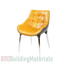 Jilphar Furniture Leather Chair with Stainless Steel Frame- Yellow -JP1078