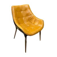 Jilphar Furniture Leather Chair with Stainless Steel Frame- Yellow -JP1078