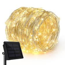 Solar Powered 100 LED String Light 2pcs – Yel-low- L4-SWIJ-KDUZ