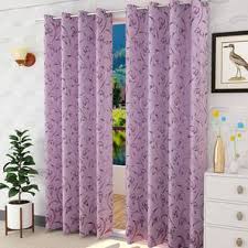 PRESTO BAZAAR Floral Jacquard Door Curtain-Purple