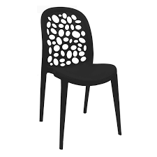 8F88 Polypropylene Dining Chairs- Black- LH255739