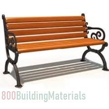 RBW Outdoor Wooden Bench 3 Seater -Metal Handle- 150cm- Brown- RAI000415845
