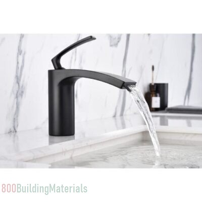 Fashion Home Waterfall Spout Brass Bathroom Sink Faucet Basin Mixer Tap- DPW000393036