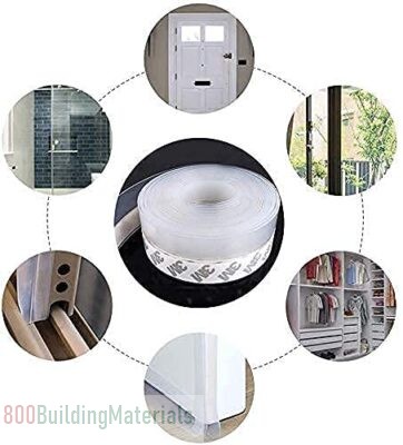 3M Door Self-adhesive Silicone Door Seal Strip- 4m – Translucent- ZHE-366729