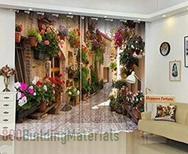 CVR ® 3D Printed Beautifully Floral Design Polyester Fabric Curtains – CVRRC0011