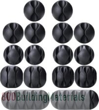OHill Cable Clips Black Adhesive Cord Holders-16 Pack-‎4330217943