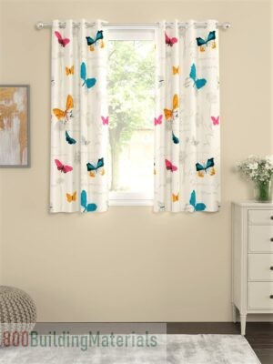Urban Space 100% Cotton Curtains for Window with Stainless Steel Rings -‎US_CT_0173